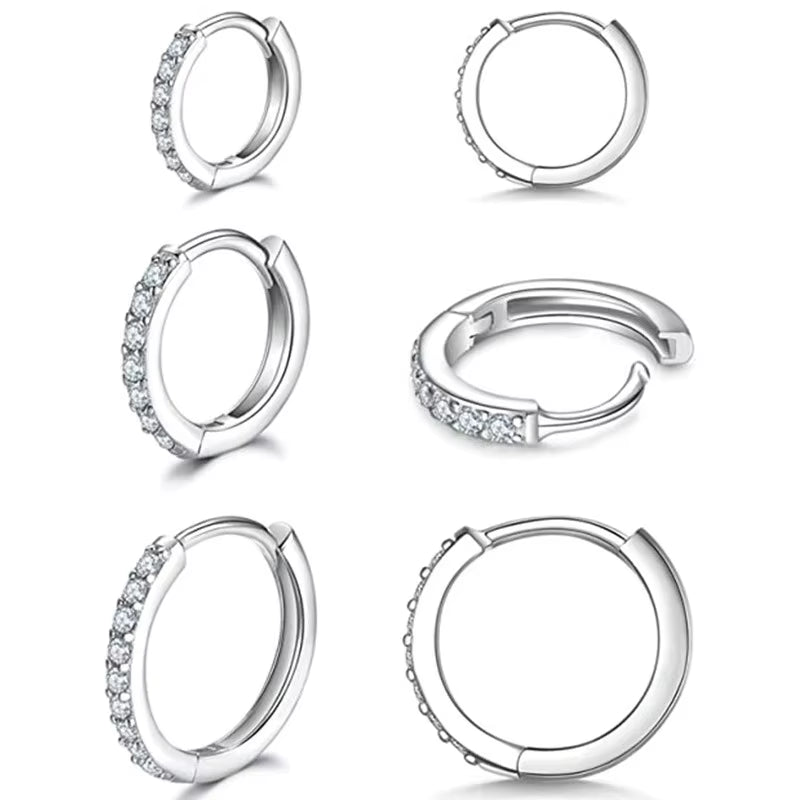 Lumière Mini Crystal Hoops – Sleek Shine in a Subtle Spark