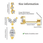 Crystal Dusk Mini Stud Set – Elegant Sparkle for Every Piercing