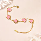 Lucky Clover Double-Sided Flower Bracelet – Elegance with a Touch of Fortune